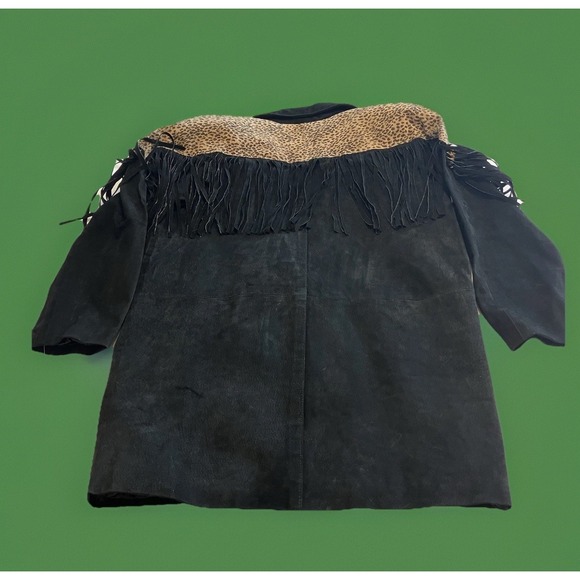 NWT! Cheeta Print Fringe Suede Jacket Women's Large Retail $188.00 - Picture 8 of 14